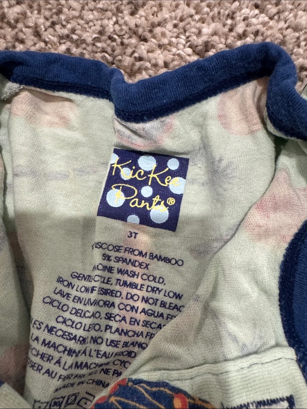 Kickee Pants Blue & Orange Drum-Print Pajama Romper